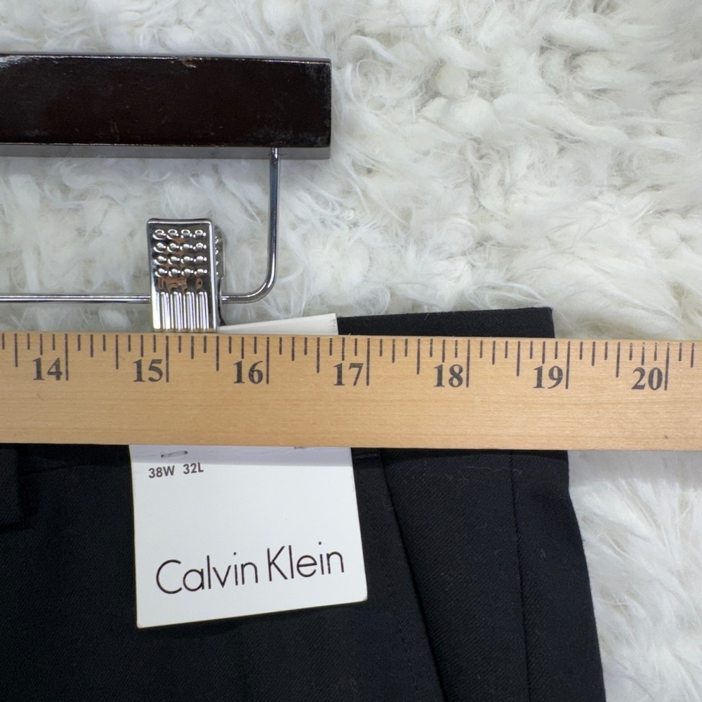 Calvin Klein Dress Pants 38x32 Black Slim Fit Business Casual Modern Minimalist - Picture 7 of 9